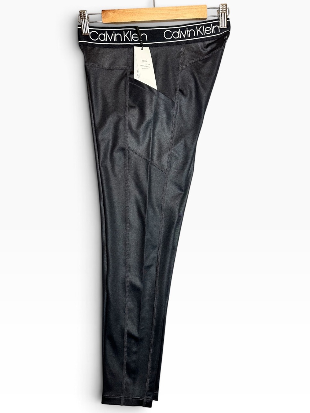 Calvin Klein Performance Black Logo-Waist Leggings 7/8 Sz M - Picture 4 of 9